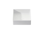 Vasque lavabo design carré, à poser, Couleur blanc mat, Finition lisse, Solid-Surface, Taille : 36 x 36 x 10,5 cm - Stock disponible ! LIVRAISON OFFERTE